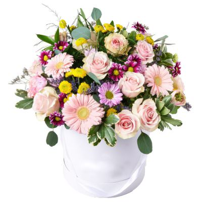 Цветы в коробке «Сиреневая мечта»