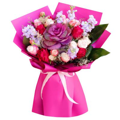 Премиальный букет свежих цветов «Загадка вечера»